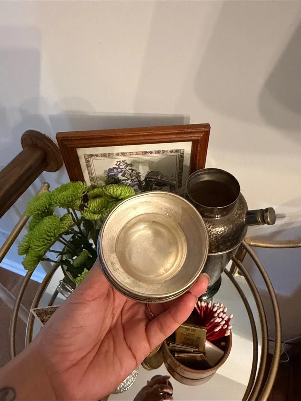 Vintage Bernard Rice’s Sons Apollo EPNS Silver Plate Hammered Cocktail Shaker